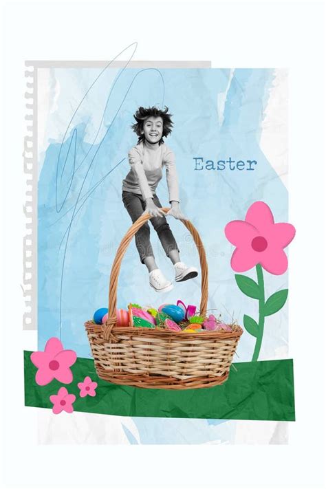 Collage Photo Postcard Advert Preparation Bucket Gifts Easter Holiday