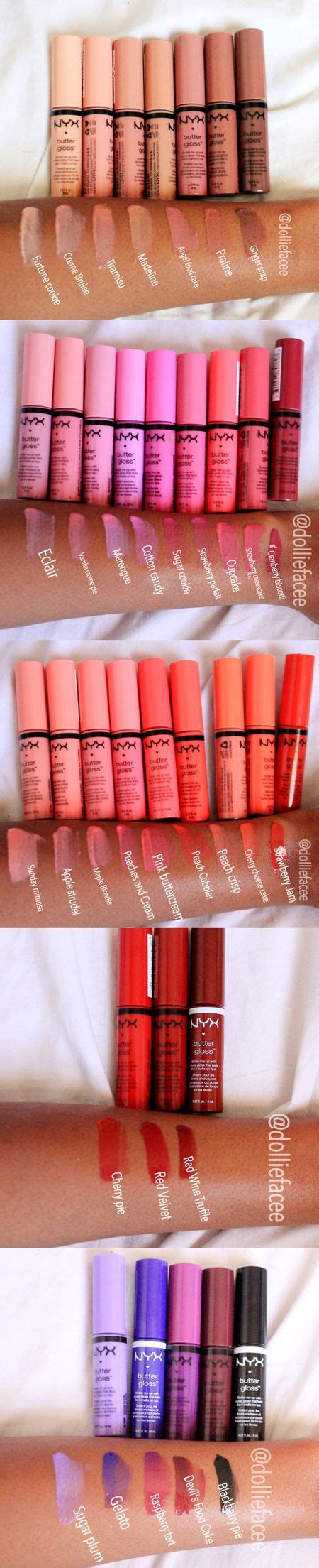 All Of The Nyx Butter Glosses Swatched On Brown Skin I Am Missing