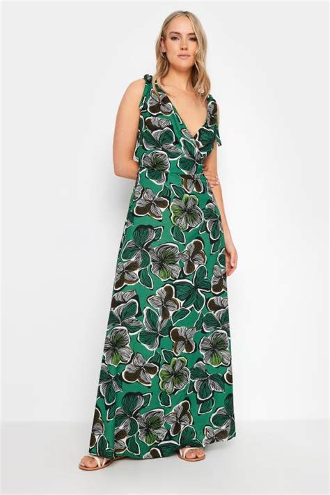 LTS Tall Green Palm Leaf Print Maxi Dress Long Tall Sally