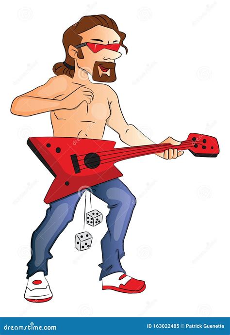 Vector Of Shirtless Man Playing Guitar Stock Vector Illustration Of