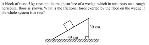 Solved A Block Of Mass Kg Rests On The Rough Surface Of A Chegg