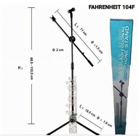 Jual Stand Mic Fahrenheit 104F Double Holder Kaki Tiga Shopee Indonesia