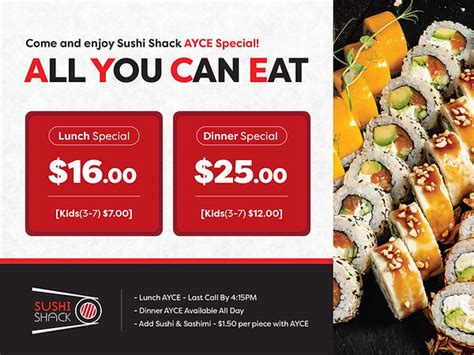 AYCE MENU Sushi Shack AYCE Japanese Sushi Restaurant Plano Texas