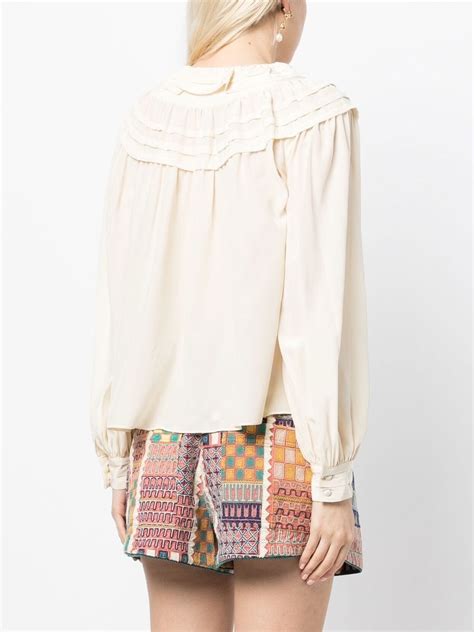 Ulla Johnson Aria Ruffled Silk Blouse White Farfetch