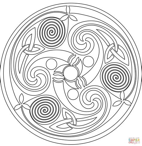 Celtic Spiral Mandala coloring page | Free Printable Coloring Pages