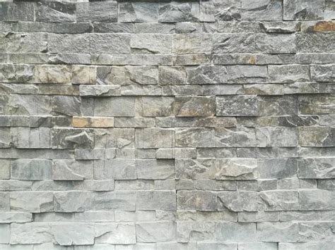 Grey Stone Tile Texture Gray Brick Wall Close Up Stock Photo By