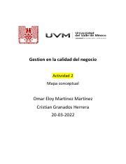 A2 OEMM Pdf Gestion En La Calidad Del Negocio Actividad 2 Mapa