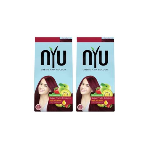 Jual Nyu Creme Hair Colour Cherry Red 2 Pcs Shopee Indonesia