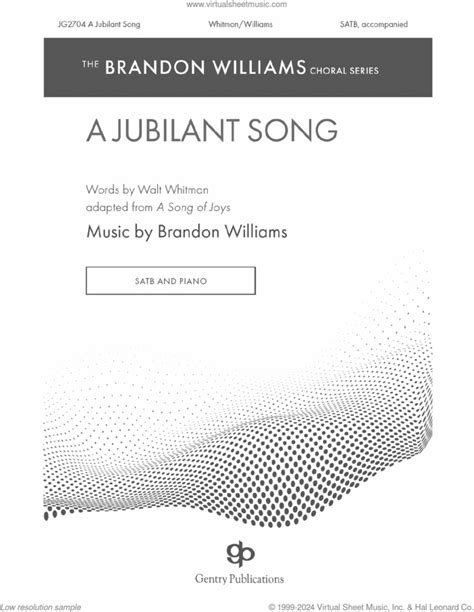 A Jubilant Song Sheet Music For Choir Satb Soprano Alto Tenor Bass