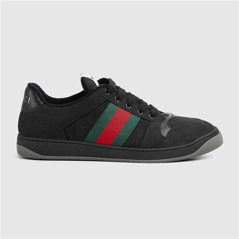 Zapatilla Screener Con Gg Para Hombre En Lona Negra Con Gg Gucci Es