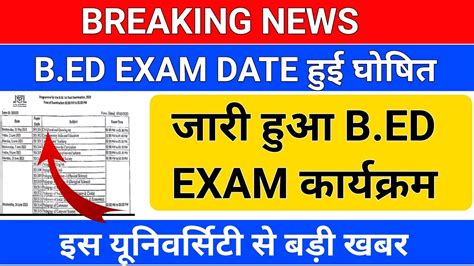 Breaking News B Ed Exam Date B Ed First Year Exam Date B Ed Second