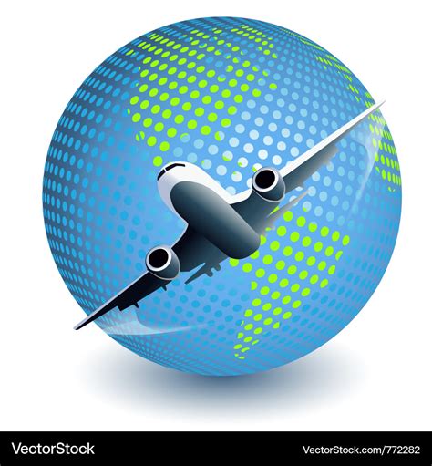 Plane Globe Royalty Free Vector Image Vectorstock