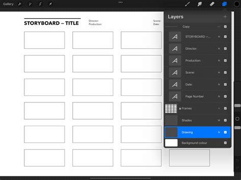 Free Procreate Storyboard Thumbnails Template Scope Templates Supply