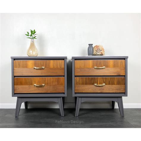 Mid Century Modern Bedside Tables Renuvo Furniture Seattle Wa