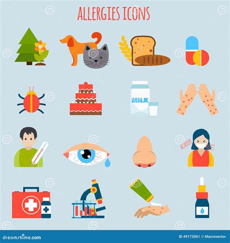 Insieme Dell Icona Di Allergie Illustrazione Vettoriale Illustrazione