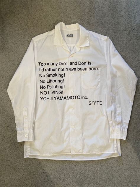 Yohji Yamamoto Poem Dress Shirt Clothes Design Fashion Victim Shirts