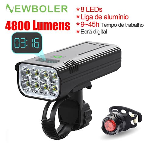 Newboler Mah Lumens Luz De Bicicleta Usb Recarreg Vel Prova