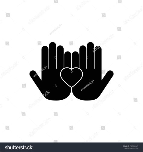 Hand Heart Icon Vector Logo Stock Vector (Royalty Free) 1723084585 ...