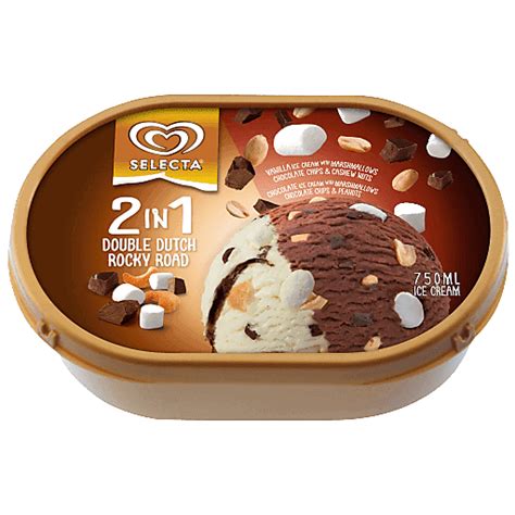 Selecta 2 In 1 Double Dutch Rocky Road Ice Cream 750ml Shop