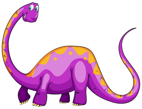 Purple Dinosaur With Long Neck Vector Art At Vecteezy