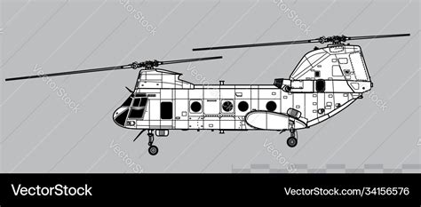 Boeing Vertol Ch 46 Sea Knight Royalty Free Vector Image