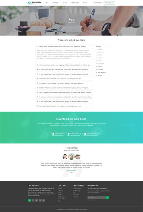 Classified Plus Classifieds Websites Psd Templates