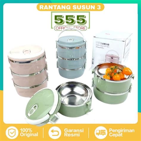 Jual Rantang Warna Susun Rantang Stainless Elegan Lunch Box Polos