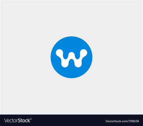 Abstract Letter W Logo Design Template Round Vector Image