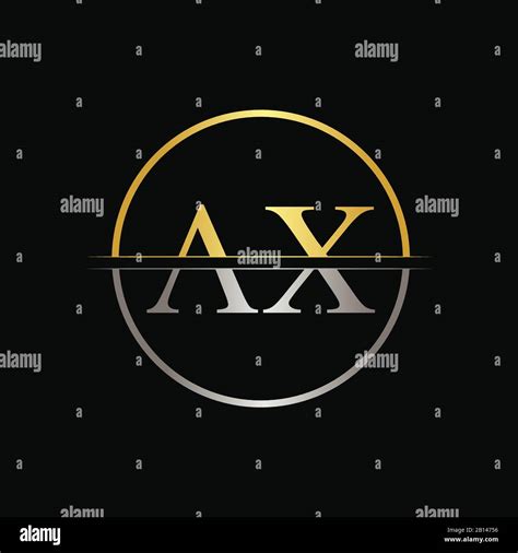 Initial Circle Ax Letter With Modern Typography Vector Template