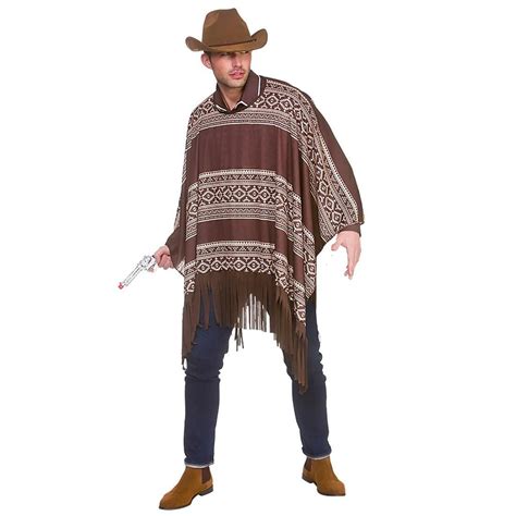 Cowboy Poncho Wild West Mexican Fringed Cape Fancy Dress Xs Uk