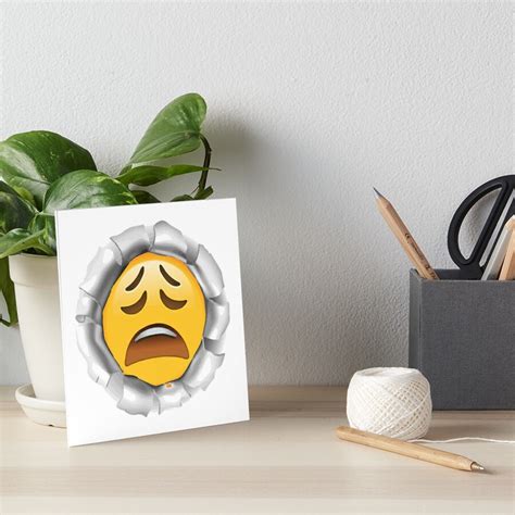 "Weary Face Emoji| Funny Emoji |Cute Emoji" Art Board Print by Quick ...