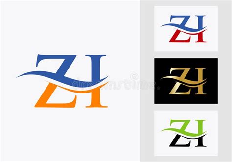 monogram letter zi logo design zi logotype template stock vector