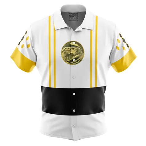 White Ranger Ranger Ninjetti Mighty Morphin Power Rangers Button Up Hawaiian Shirt Otaku Treasure