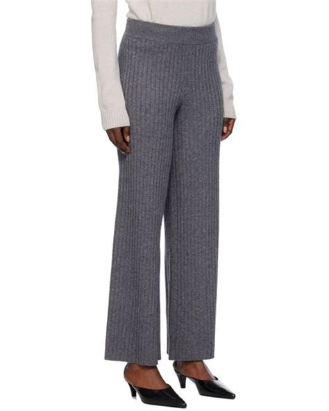 Lisa Yang Gray Delia Lounge Pants In Black Lyst