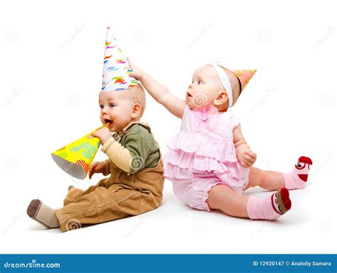 Kids In Party Hats Royalty Free Stock Photography - Image: 12920147