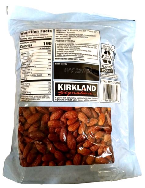 Kirkland Signature Roasted Almonds With Sea Salt 40 Oz 25 Lb Exp 012025 Ebay