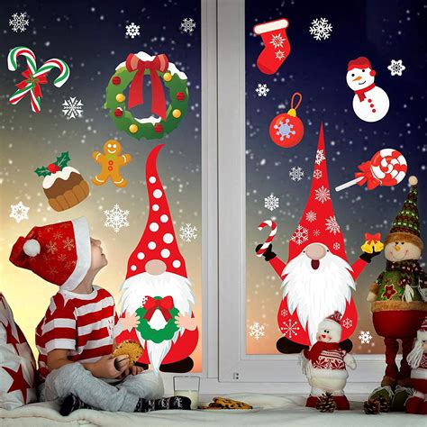 ODM 406pcs Christmas Window Clings For Glass Windows