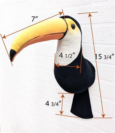 Toucan Decor Tropical Decor Fake Taxidermy Toucan Head Etsy