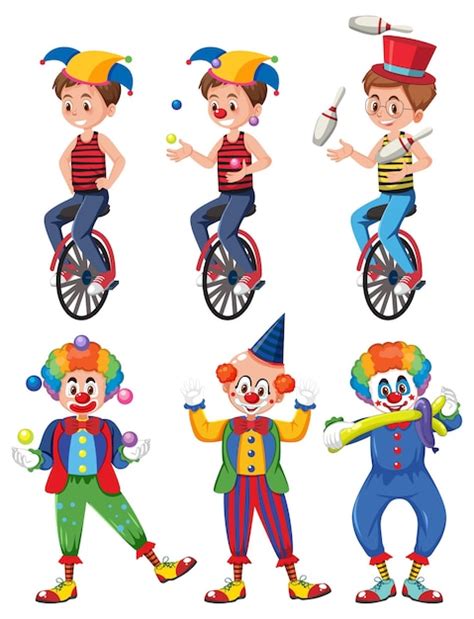 Premium Vector | Set of circus cartoon character