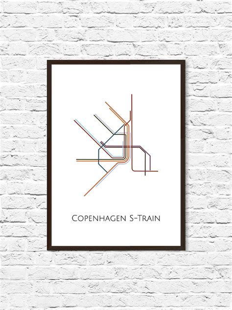 Copenhagen Metro Map Subway Map Map Art Copenhagen Metro - Etsy