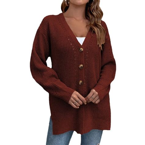 Women's Hollow Casual Solid Color Knitted Cardigan