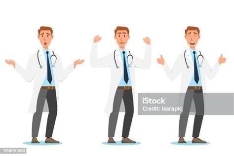 Set Of Doctor Cartoon Characters Medical Staff Team Concept Stock