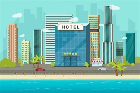 Hotel Cerca De La Ilustración De Vector Premium Vector Freepik Vector Ciudad Ciudad