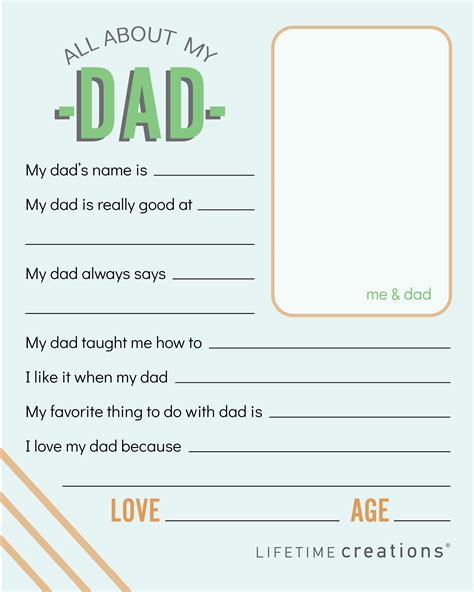 Fathers Day Printable Questionnaire