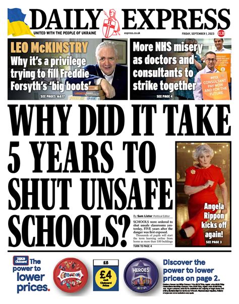 Daily Express Front Page St Of September Tomorrow S Papers Today