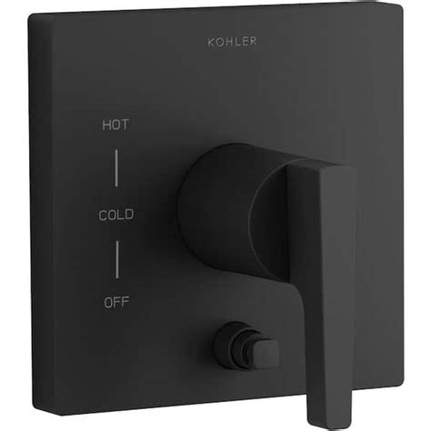 Kohler Honesty 1 Handle Diverter Trim Kit In Matte Black With Push Button Diverter Valve Not