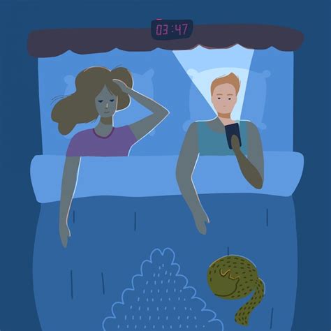 Premium Vector Sleepless Couple Of Young People Insomnia Concept