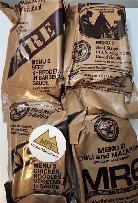 Usa Military Mre Meal Ready To Eat Set Of 4 Foreign And International