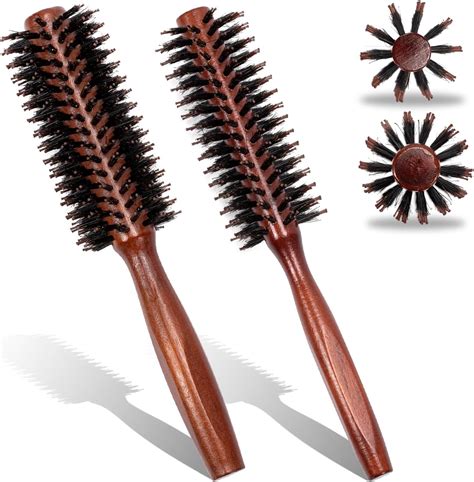 Boar Bristle Round Brush 2pcs Round Hair Brush For Blow Drying Small