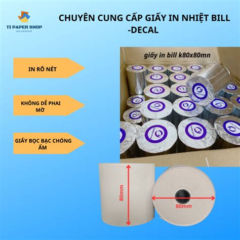 Lốc 10 Cuộn LỚn K80 Giấy In Nhiệt Giấy In Hóa Đơn Giấy In Bill